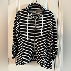 Kim Rogers Black and White Striped Jacket